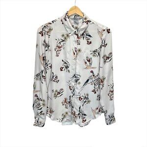 H&m Button Down Bird Pattern Shirt